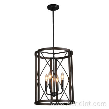 15 Inch Steel Wood Light Chandelier